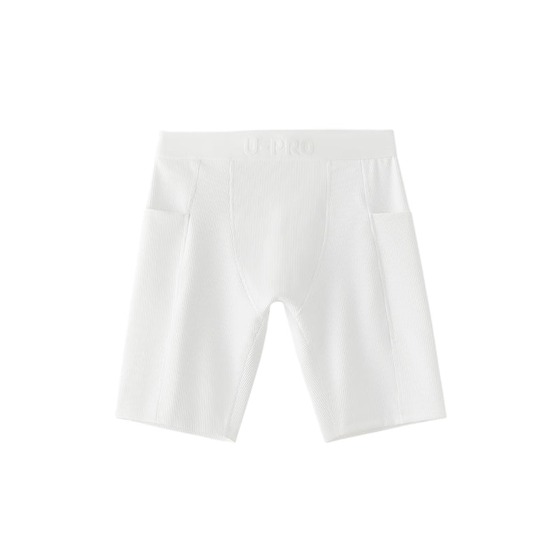 UPRO men's High-Elastic Training Shorts – White - front product on white background