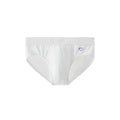 UPRO men's Heart Embroidery Brief – White Blue Heart - front product on white background