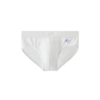UPRO men's Heart Embroidery Brief – White Blue Heart - front product on white background
