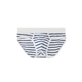 UPRO men's Navy Striped Brief – Navy White Stripe - front product on white background