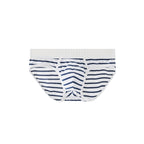 UPRO men's Navy Striped Brief – Navy White Stripe - front product on white background