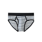 UPRO men's Black & White Striped Brief – Black White Stripe - front product on white background