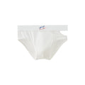 UPRO men's Open-Hole Embroidered Brief – White - front product on white background