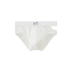 UPRO men's Open-Hole Embroidered Brief – White - front product on white background
