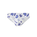 UPRO men's Shell Print Swim Brief – White Blue Shell - front product on white background