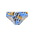 UPRO men's Bird of Paradise Print Swim Brief – Blue Orange Botanical - front product on white background