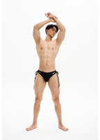 UPRO men's Lace-Up Brief – Black – studio model view, photo 2 of 3