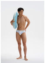 UPRO men's Jellyfish Print Swim Brief – Pastel Jellyfish – studio model view, photo 1 of 3