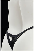 UPRO men's Asymmetric Strap Brief – Black – product construction detail
