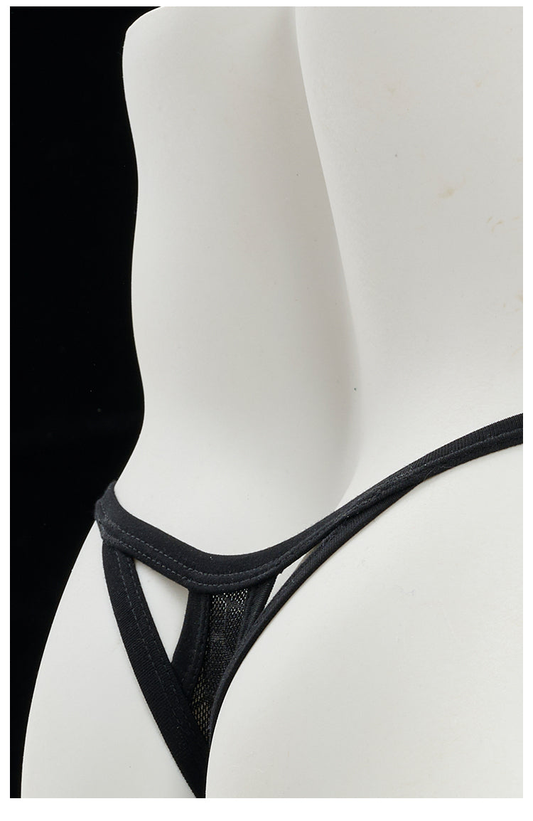 UPRO men's Asymmetric Strap Brief – Black – product construction detail