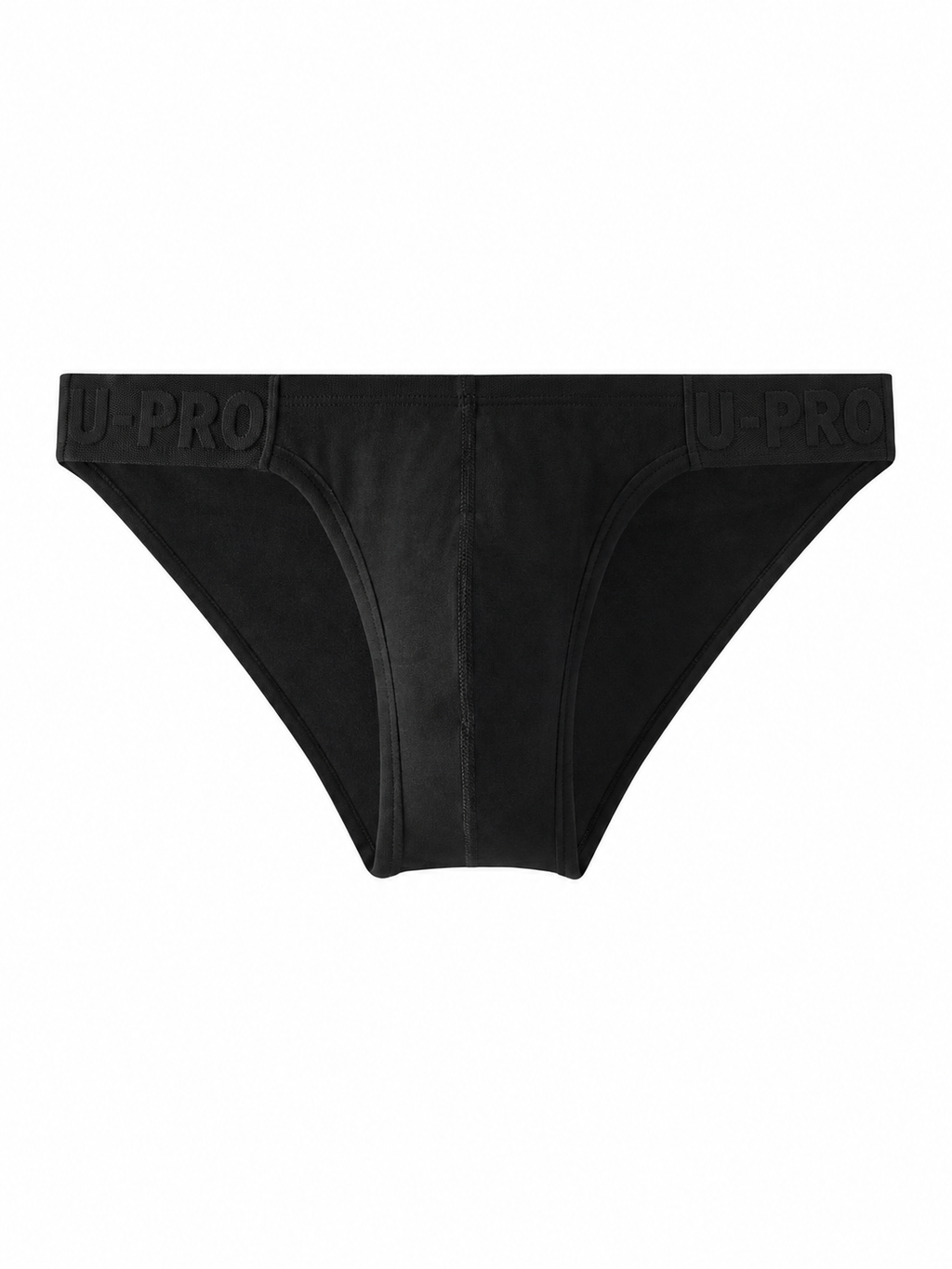 UPRO men's Ribbed High-Cut Brief – Black - front product on white background