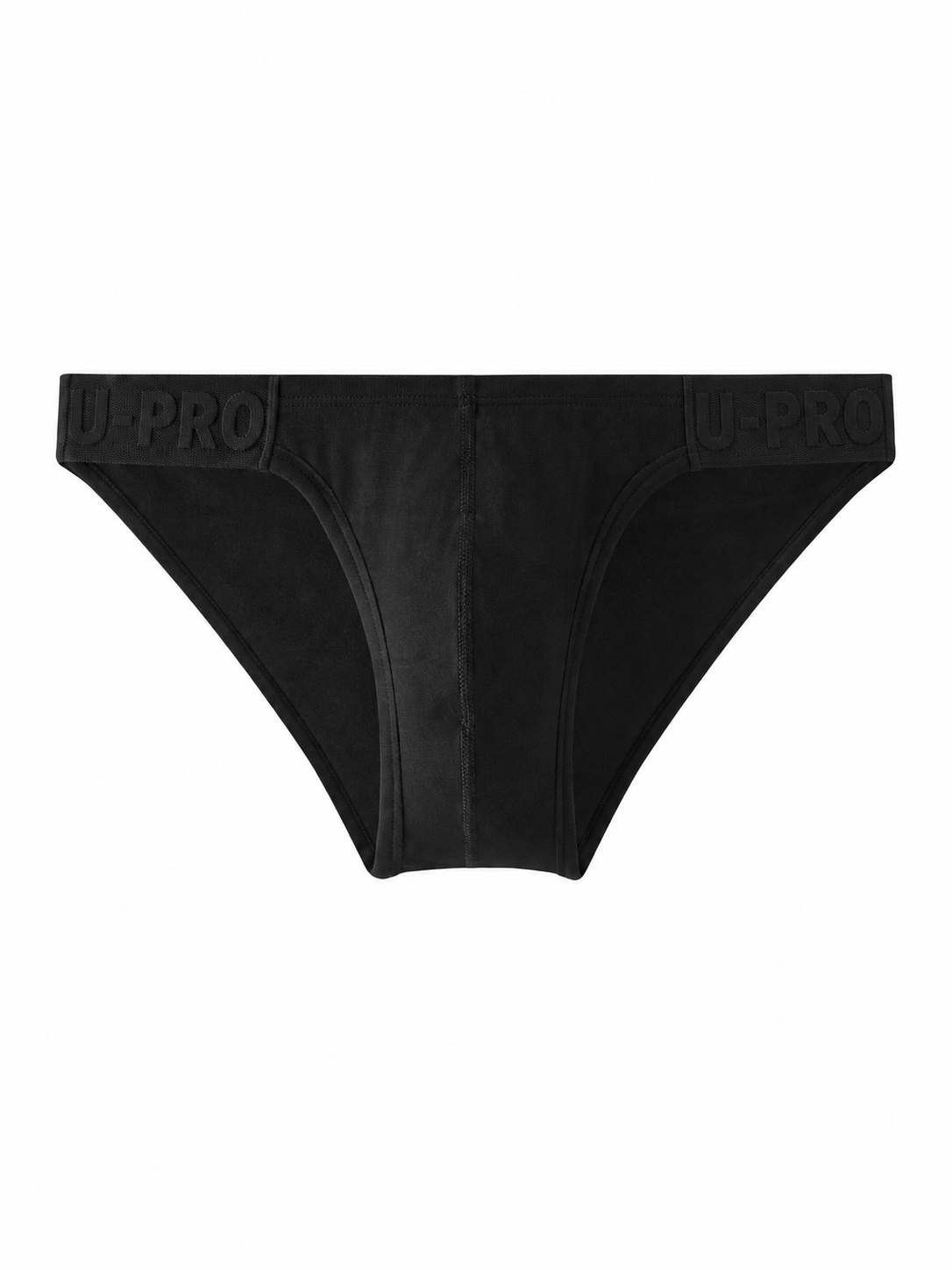 UPRO men's Ribbed High-Cut Brief – Black - front product on white background