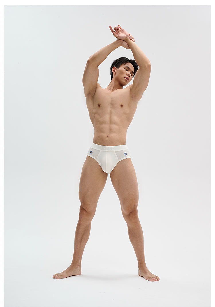 UPRO men's Embroidered Star Cut-Out Brief – studio model view, photo 1 of 3