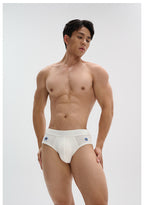 UPRO men's Embroidered Star Cut-Out Brief – studio fit detail, photo 1 of 2