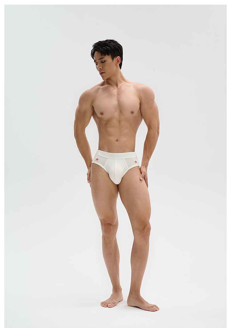 UPRO men's Embroidered Star Cut-Out Brief – studio model view, photo 3 of 3