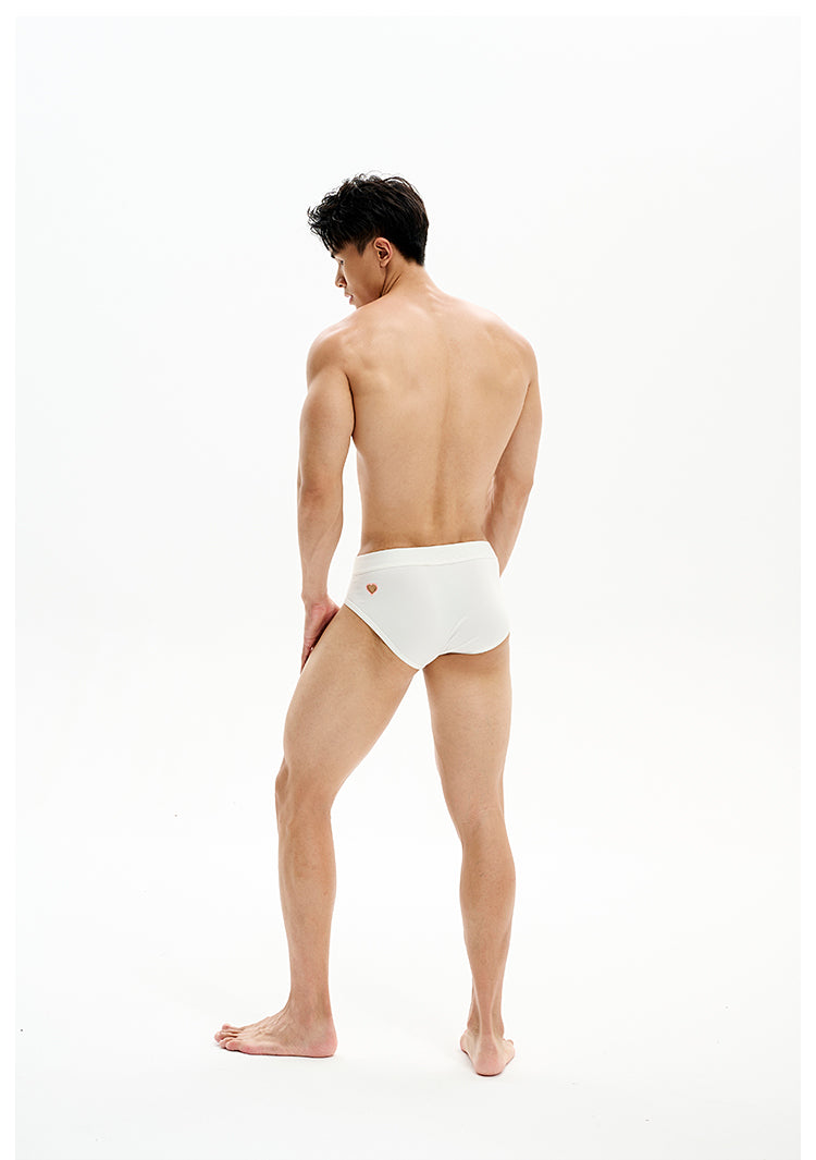 UPRO men's Heart Embroidery Brief – studio model view, photo 2 of 3