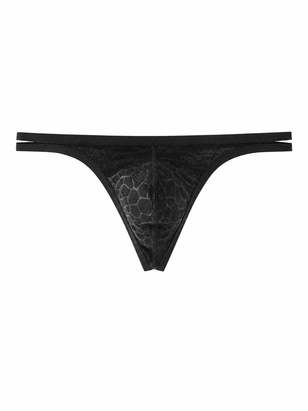 UPRO men's Double-Waist Jockstrap – Black – product front on white