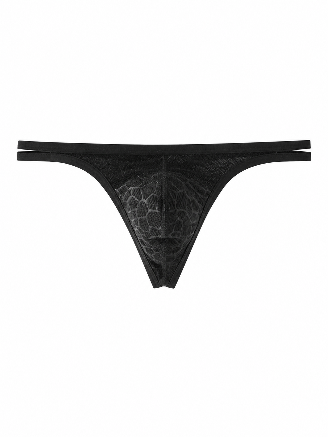 UPRO men's Double-Waist Jockstrap – Black – product front on white