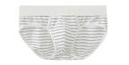 UPRO men's Cool-Touch Striped Brief – White - front product on white background