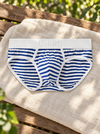 UPRO men's Blue & White Striped Ribbed Brief – Blue White Stripe – outdoor product still life