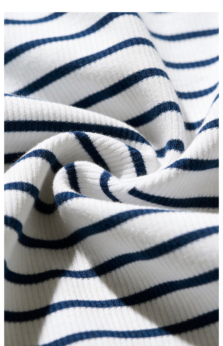 UPRO men's Striped Boxer Brief – Navy White Stripe – product construction detail