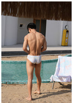 UPRO men's Jellyfish Print Swim Brief – Pastel Jellyfish – outdoor campaign photo, photo 2 of 2