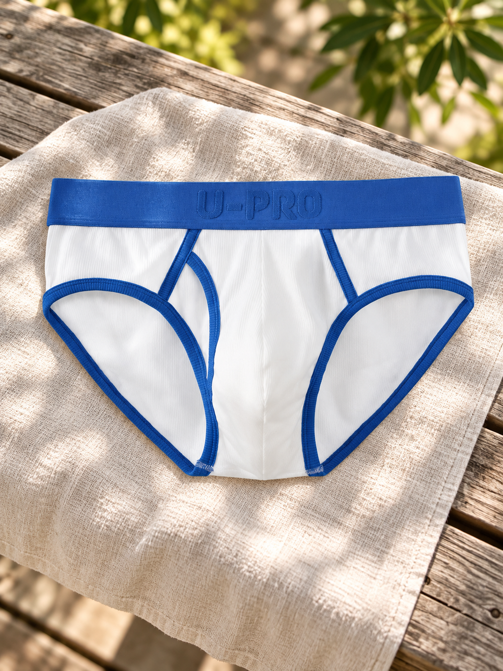 UPRO men's Klein Blue Ribbed Brief – Klein Blue – outdoor product still life