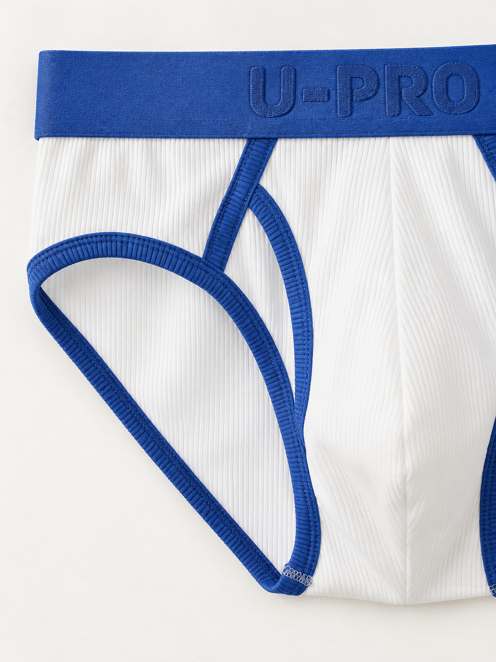 UPRO men's Klein Blue Ribbed Brief – Klein Blue – blue waistband and trim detail