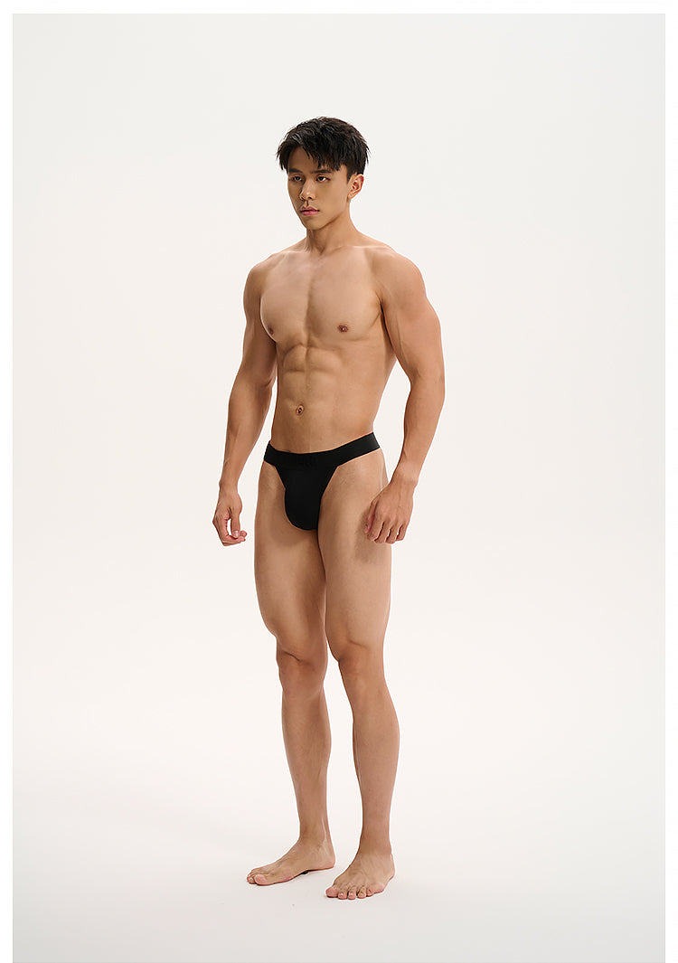 UPRO men's Single-Strap Jockstrap – Black – studio model view, photo 1 of 2