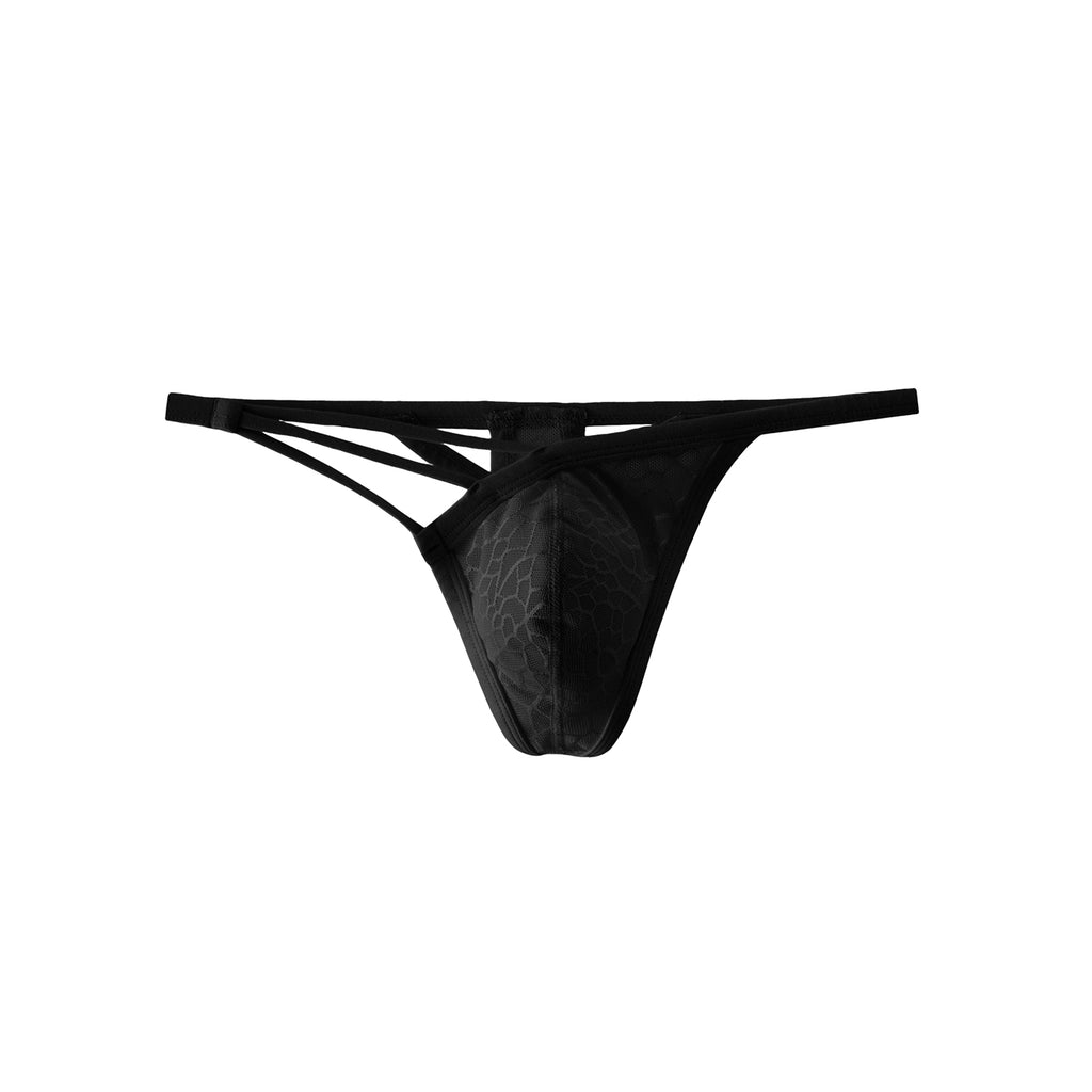 UPRO men's Asymmetric Strap Brief – Black - front product on white background
